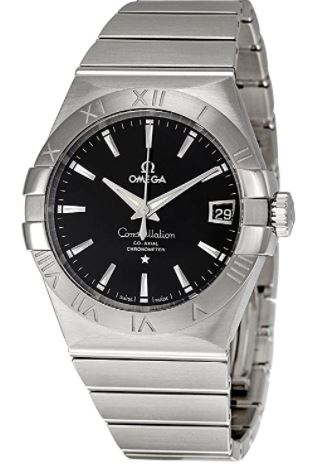 Omega Constellation Co-Axial Stainless Steel Automatic Mens Watch Black Dial Date 123.10.38.21.01.001