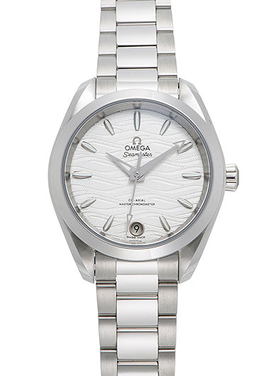 Omega Seamaster Aqua Terra Waved Opaline Silvery Dial Automatic Ladies Watch 220.10.34.20.02.002 - MS TR JAPAN 